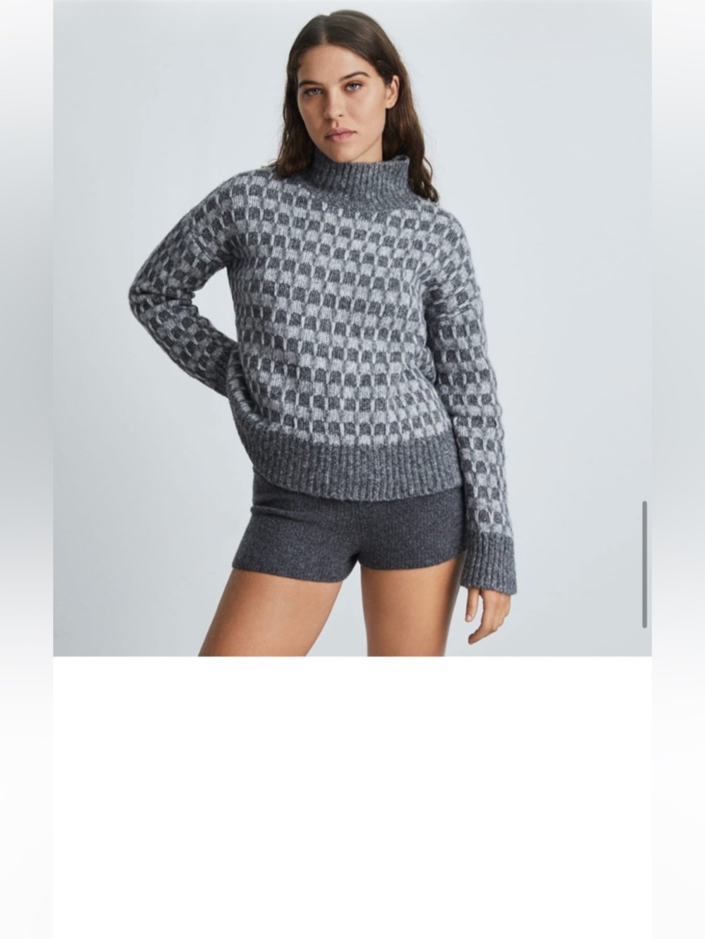Everlane The Cloud Checkered Turtleneck Sweater